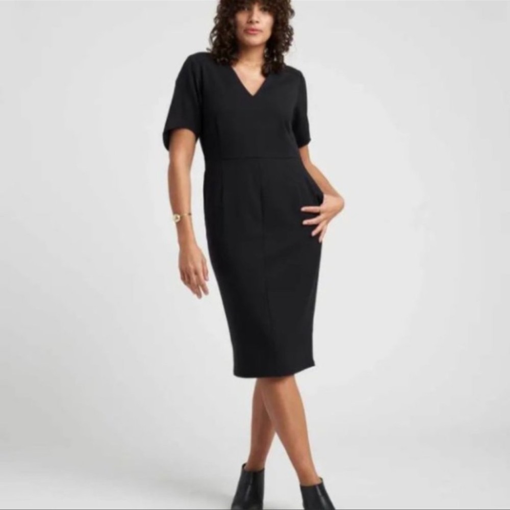 NWT Universal Standard Moria v-neck twill dress black▪️size M